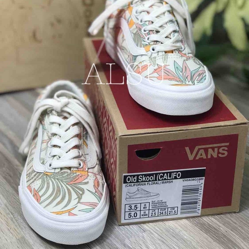 NWT VANS Old Skool California Floral Cream Kid’s - Picture 3 of 7